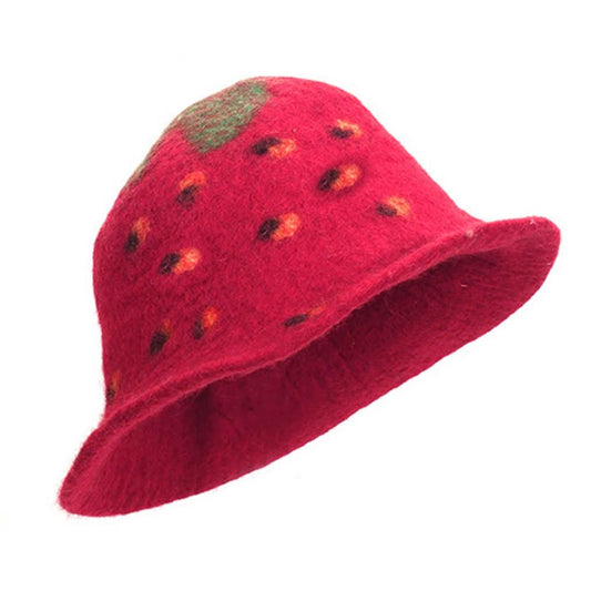 Handmade Floral Pattern Felt Hat